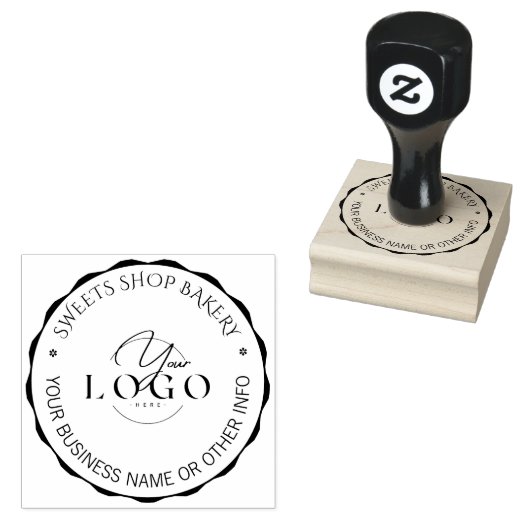 Aangepaste zakelijke Logo | Leuke zelfgemaakte bak Rubberstempel (Gestempeld)
