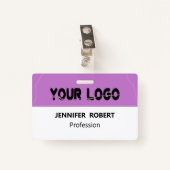 Aangepaste zakelijke logo met naam Creëer je eigen Badge (Voorkant met clip)