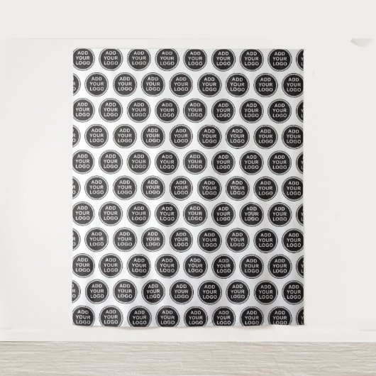Aangepaste zakelijke logo met patterdrop wandkleed (Voorkant)