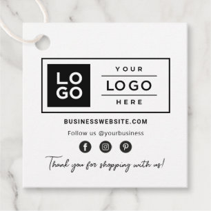 Aangepaste zakelijke Logo met pictogrammen voor so Bedankjes Labels