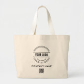 Aangepaste zakelijke Logo met QR-code grote Canvas Grote Tote Bag (Voorkant)