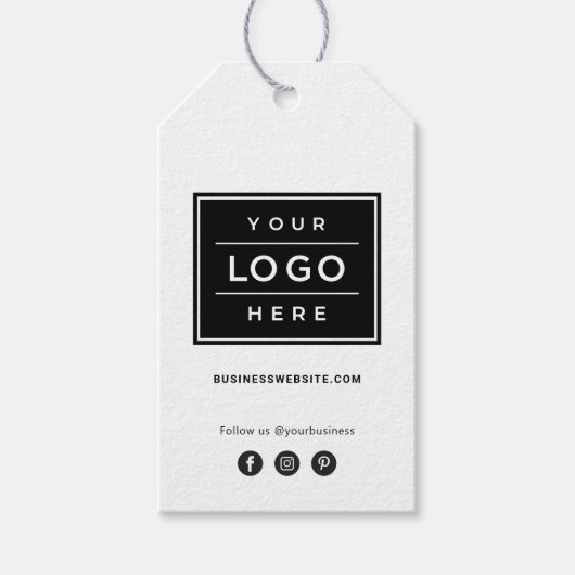 Aangepaste zakelijke Logo met sociaal mediaproduct Cadeaulabel (Voorkant)