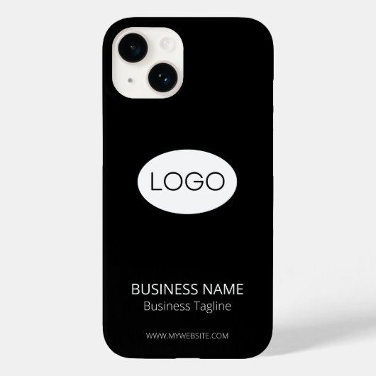 Aangepaste zakelijke Logo, modern zwart Case-Mate iPhone Case (Achterkant)