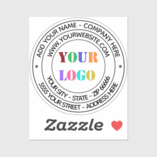 Aangepaste zakelijke Logo Naam Adres Website Stick Sticker