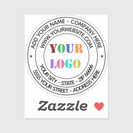 Aangepaste zakelijke Logo Naam Adres Website Stick Sticker (Vel)