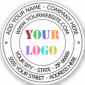 Aangepaste zakelijke Logo Naam Adres Website Stick Sticker (Voorkant)