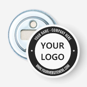 Aangepaste zakelijke Logo Naam Website Kleurstempe Button Flesopener
