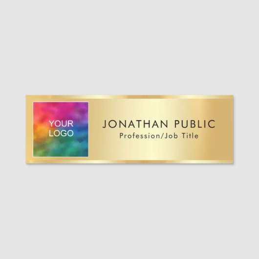 Aangepaste zakelijke Logo of medewerker Personeels Naamplaatje (Voorkant)