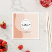 Aangepaste zakelijke Logo Peach Boho Waves Servet (Insitu)