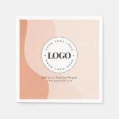 Aangepaste zakelijke Logo Peach Boho Waves Servet (Voorkant)