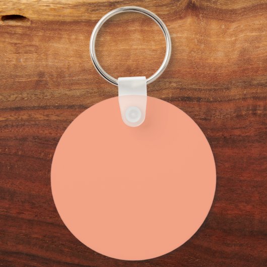 Aangepaste zakelijke Logo | Peachy Coral Sleutelhanger (Achterkant)