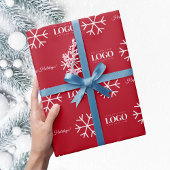 Aangepaste zakelijke Logo Prettige feestdagen teks Cadeaupapier