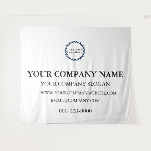 Aangepaste zakelijke Logo promotietafel Wandkleed (Voorkant (horizontaal))