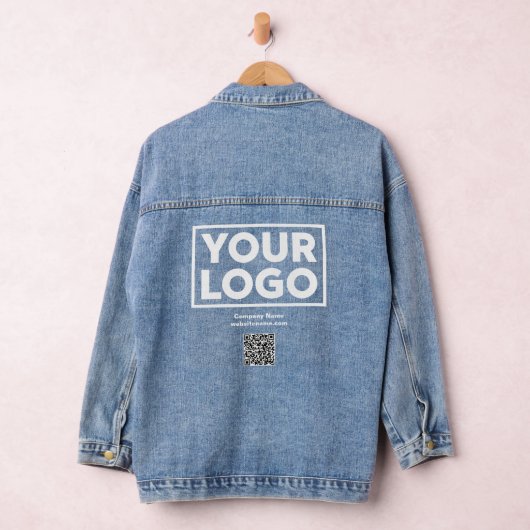 Aangepaste zakelijke Logo QR-code en tekst Denim Jacket (Hangar)