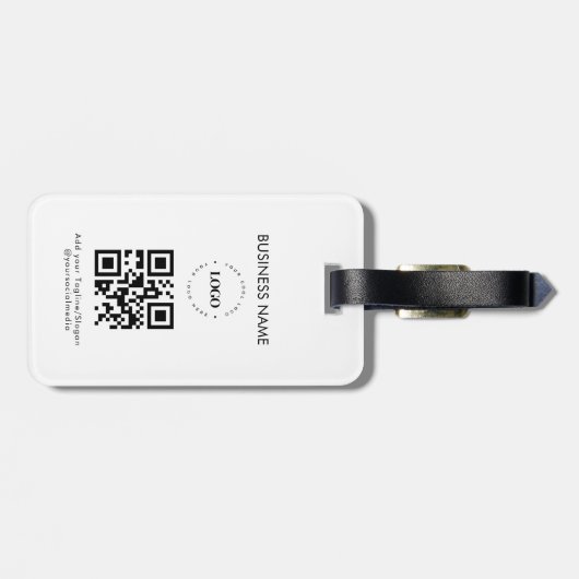 Aangepaste zakelijke Logo QR-code en tekstpromotie Bagagelabel (Achterkant horizontaal)