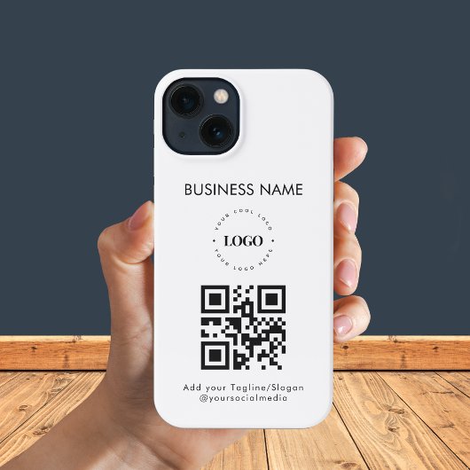 Aangepaste zakelijke Logo QR-code en tekstpromotie iPhone Hoesje