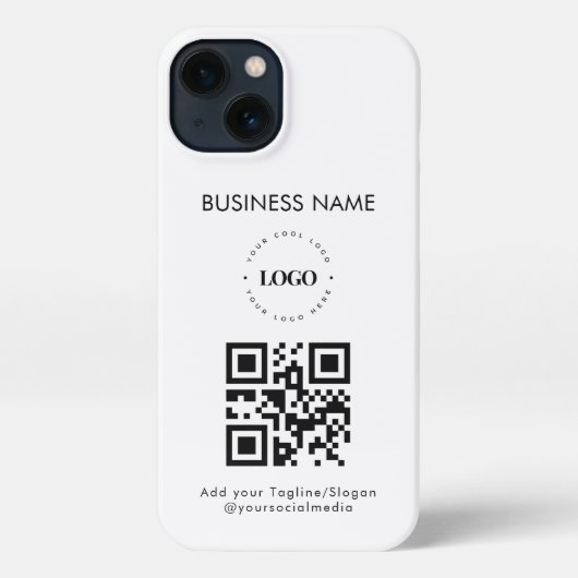 Aangepaste zakelijke Logo QR-code en tekstpromotie iPhone Hoesje (Achterkant)