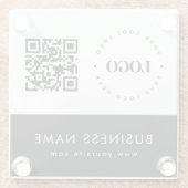 Aangepaste zakelijke Logo QR-code en tekstvak Glazen Onderzetter (Achterkant)