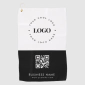 Aangepaste zakelijke Logo QR-code en tekstvak Golfhanddoek (Voorkant)