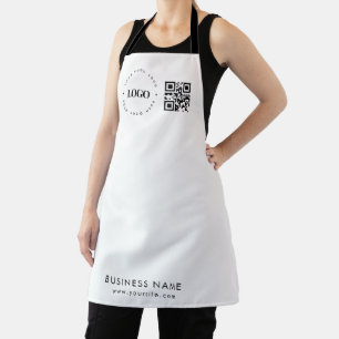 Aangepaste zakelijke Logo QR-code en tekstvak Schort