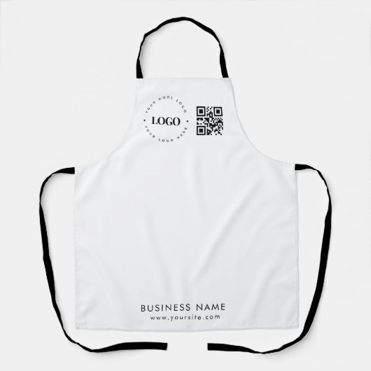 Aangepaste zakelijke Logo QR-code en tekstvak Schort (Voorkant)