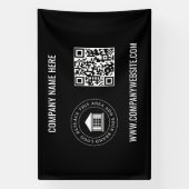 Aangepaste zakelijke Logo | QR-code en website Spandoek (Verticaal)