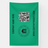 Aangepaste zakelijke Logo | QR-code en website Spandoek (Verticaal)