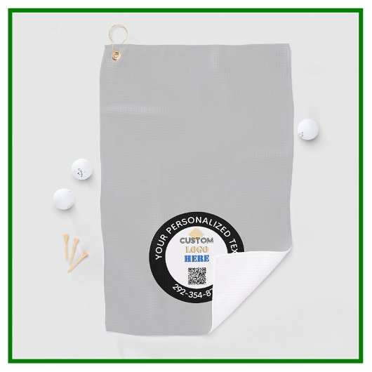 Aangepaste zakelijke Logo QR-code gepersonaliseerd Golfhanddoek