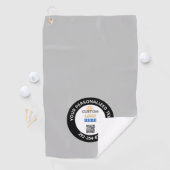 Aangepaste zakelijke Logo QR-code gepersonaliseerd Golfhanddoek (Insitu)