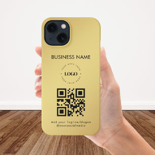 Aangepaste zakelijke Logo QR-code Goud verloop iPhone 13 Hoesje