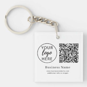 Aangepaste zakelijke logo QR-code minimalistische Sleutelhanger