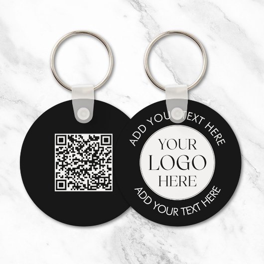 Aangepaste zakelijke logo QR-code modern Sleutelhanger