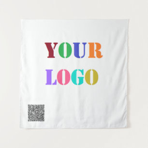 Aangepaste zakelijke Logo QR-code promotiewandtapi Wandkleed