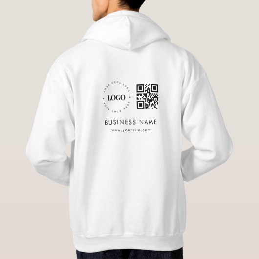 Aangepaste zakelijke Logo QR-code Scannen en tekst Hoodie (Achterkant)