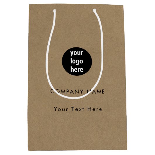 Aangepaste zakelijke Logo QR Code Social Media Kra Medium Cadeauzakje (Voorkant)