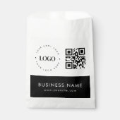 Aangepaste zakelijke Logo QR-code & tekst papieren Bedankzakje (Voorkant)