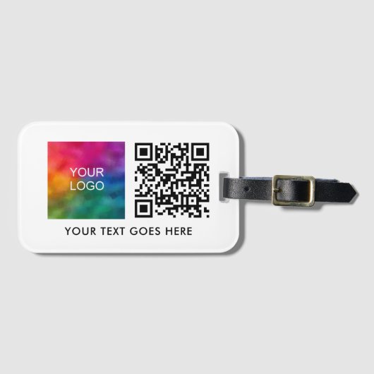 Aangepaste zakelijke Logo QR-codenaam Tekst Bagagelabel (Voorkant (horizontaal))