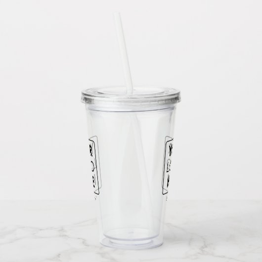 Aangepaste zakelijke Logo Slogan Text Professional Acryl Drinkbeker (Links)