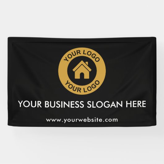 Aangepaste zakelijke Logo Slogan Website - Promoti Spandoek (Horizontaal)