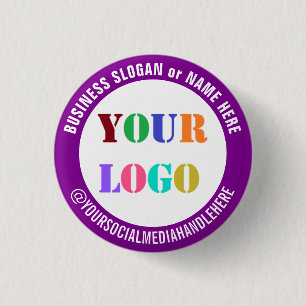 Aangepaste Zakelijke Logo Social Media Knop Sjablo Ronde Button 3,2 Cm