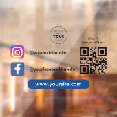 Aangepaste Zakelijke Logo Social Media QR Code Sca Raamsticker (Vel 2)