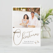 Aangepaste zakelijke logo, teamfoto & groet Merk Feestdagenkaart (Staand voorkant)