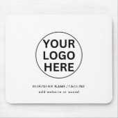 Aangepaste Zakelijke Logo & Tekst l Zwart & Wit Pr Muismat (Voorkant)