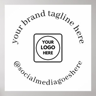 Aangepaste zakelijke logo-tekst merk marketingpost poster