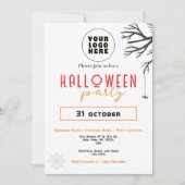 Aangepaste Zakelijke Logo & Tekst Modern Halloween Kaart (Voorkant)