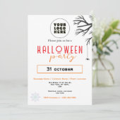 Aangepaste Zakelijke Logo & Tekst Modern Halloween Kaart (Staand voorkant)