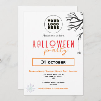 Aangepaste Zakelijke Logo & Tekst Modern Halloween Kaart