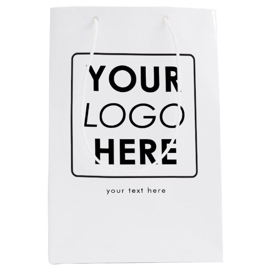 Aangepaste zakelijke Logo & tekst Professional Medium Cadeauzakje (Voorkant)