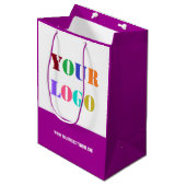 Aangepaste zakelijke Logo Tekst Promotionele Gift Medium Cadeauzakje (Voorkant Gekanteld)