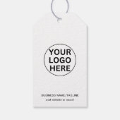 Aangepaste Zakelijke Logo & Tekst Promotionele Wit Cadeaulabel (Achterkant)